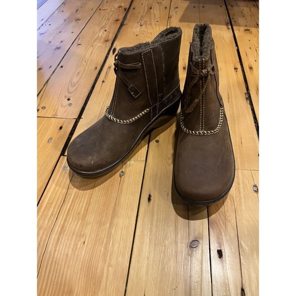 Kravings by Klogs Dark Brown Oil Suede Alpine Boots Womens Size 7 M - Picture 1 of 8